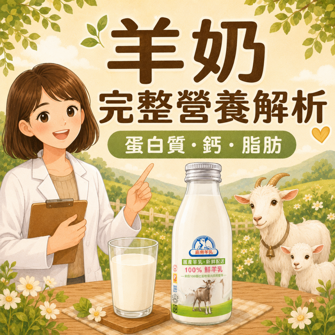 羊奶完整營養成分解析：蛋白質、鈣質、脂肪含量一次看懂
