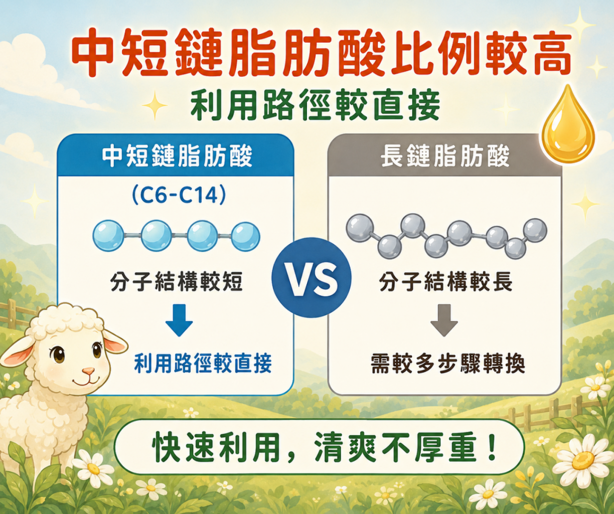 羊奶中短鏈脂肪酸比例較高的段落配圖