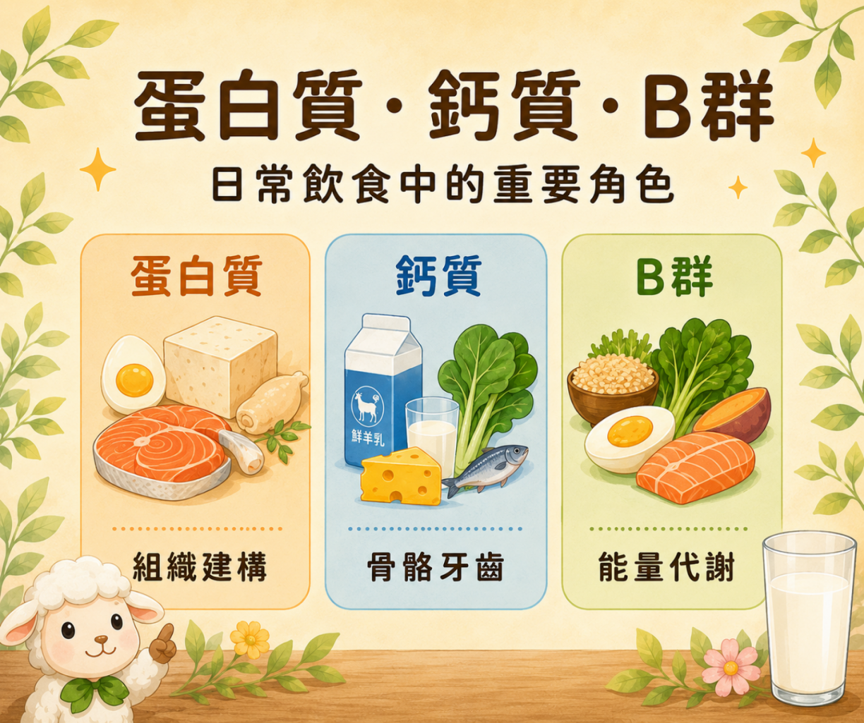 蛋白質鈣質與維生素B群在女性日常飲食中的角色