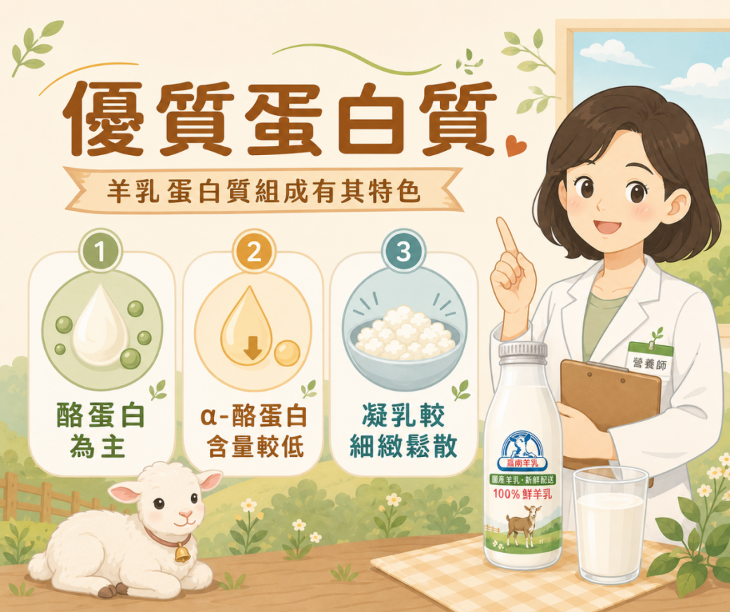羊乳優質蛋白質組成示意