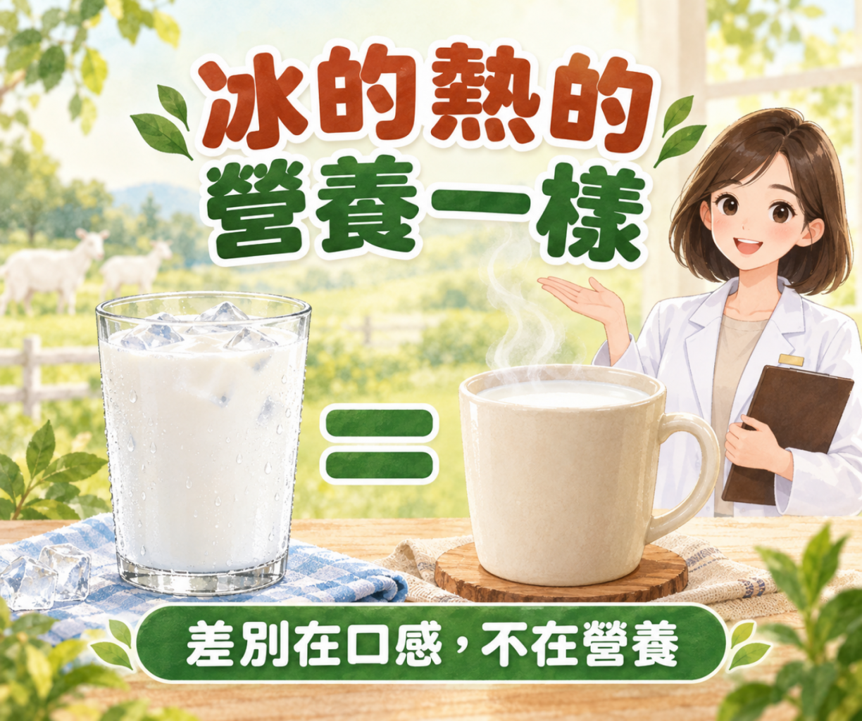 羊奶一定要喝溫的嗎？冰羊奶與熱羊奶營養差異示意圖