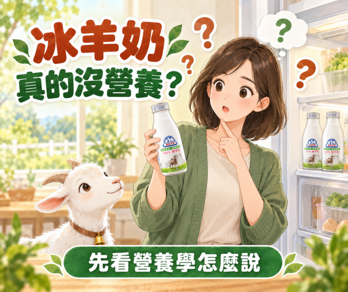 羊奶含優質蛋白質、鈣質與維生素B群，每日乳品建議1.5至2份示意圖