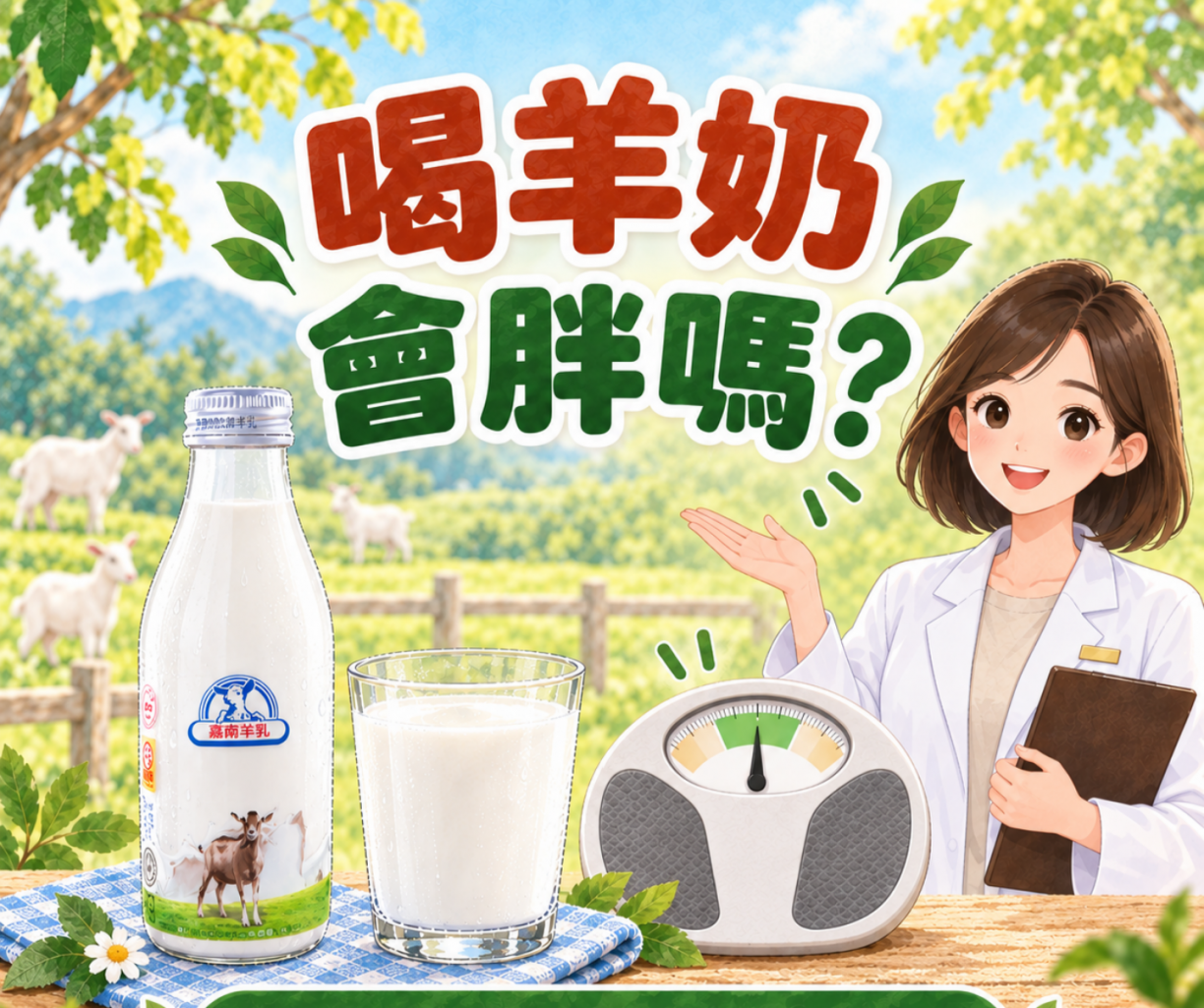 喝羊奶會胖嗎?羊奶熱量與夏日體態管理示意圖